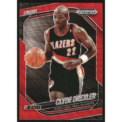2024-25 Panini Prizm Black Prizms Ruby Wave #288 Clyde Drexler LGD