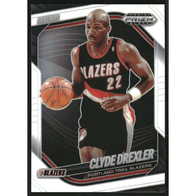 2024-25 Panini Prizm Black Prizms White #288 Clyde Drexler LGD