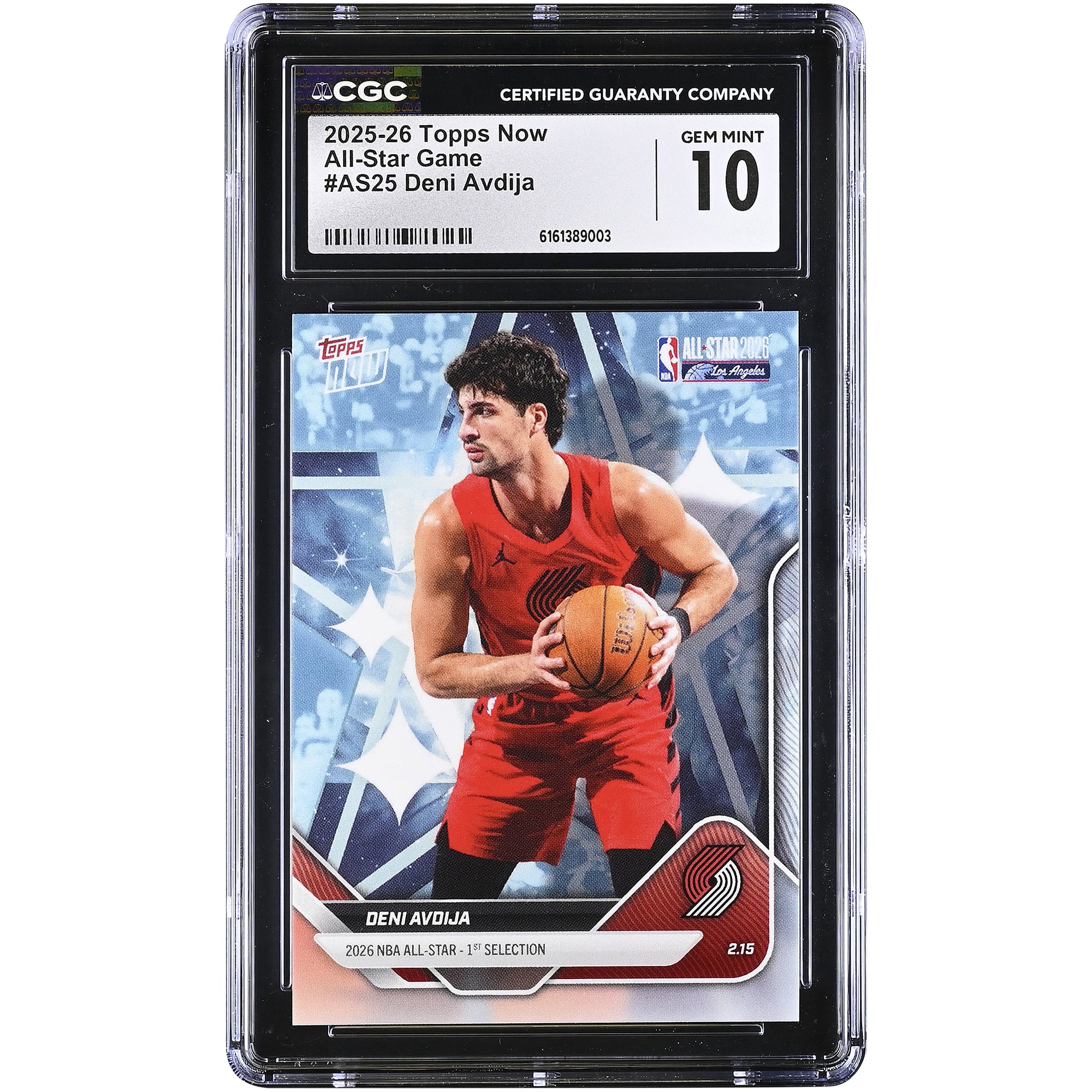 Carte Deni Avdija Portland Trail Blazers 2025-26 Topps Now All-Star Game #AS25 authentifiée CGC (10 cartes)