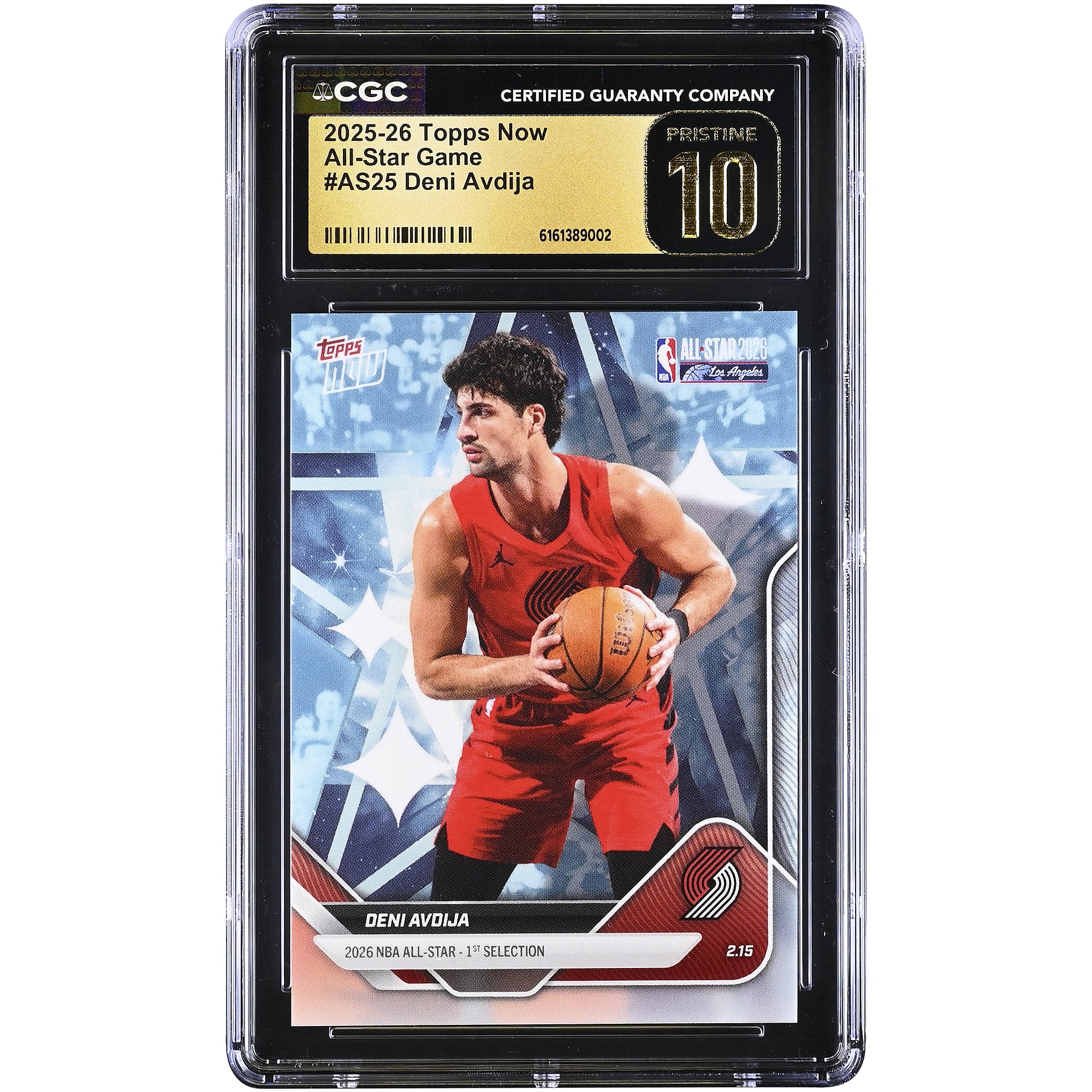 Deni Avdija Portland Trail Blazers 2025-26 Topps Now All-Star Game #AS25 CGC Authenticated PRISTINE 10 Card