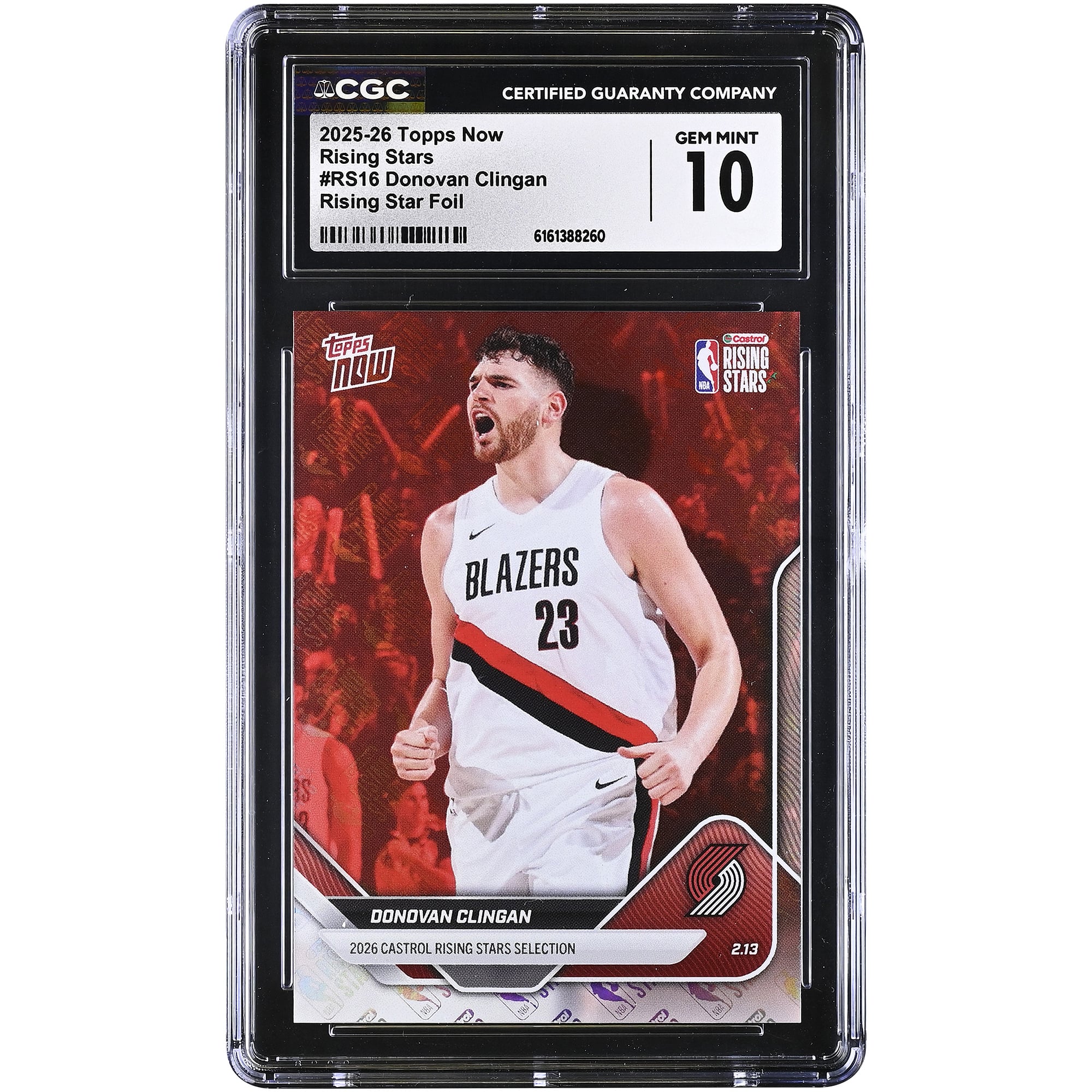 Donovan Clingan Portland Trail Blazers 2025-26 Topps Now Rising Stars Foil #RS16 CGC Authenticated Card