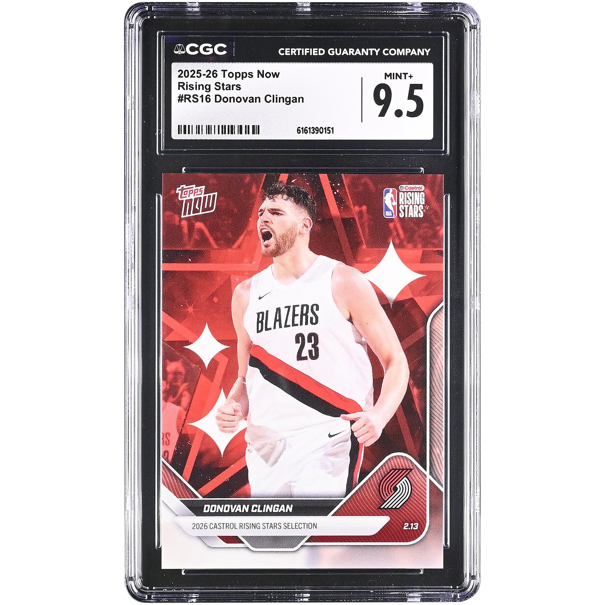 Donovan Clingan Portland Trail Blazers 2025-26 Topps Now Rising Stars #RS16 CGC Authenticated Card