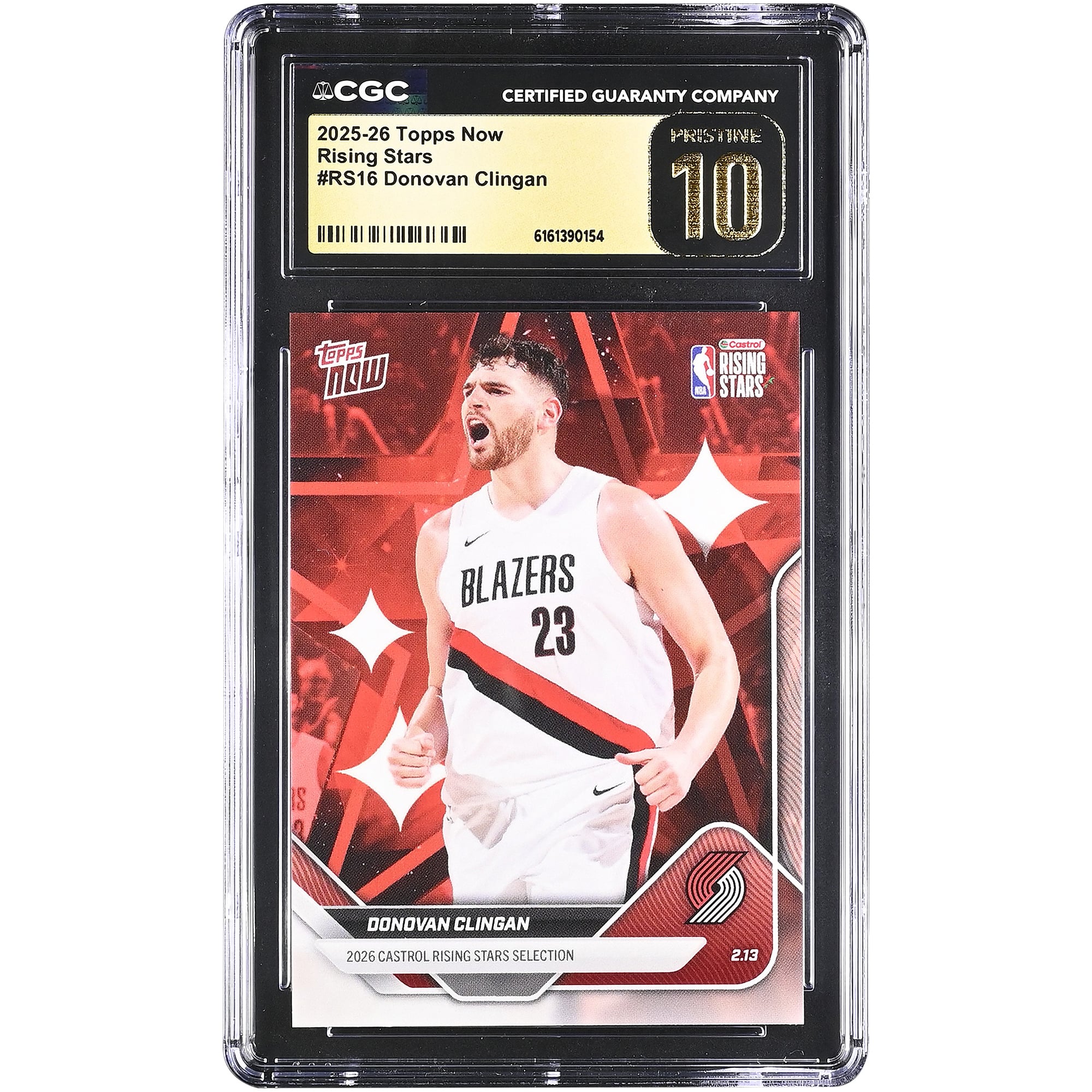 Donovan Clingan Portland Trail Blazers 2025-26 Topps Now Rising Stars #RS16 CGC Authenticated PRISTINE 10 Card