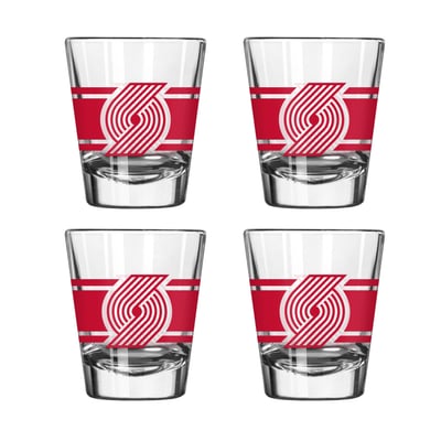 Ensemble de quatre verres à shot rayés Portland Trail Blazers Logo Brands