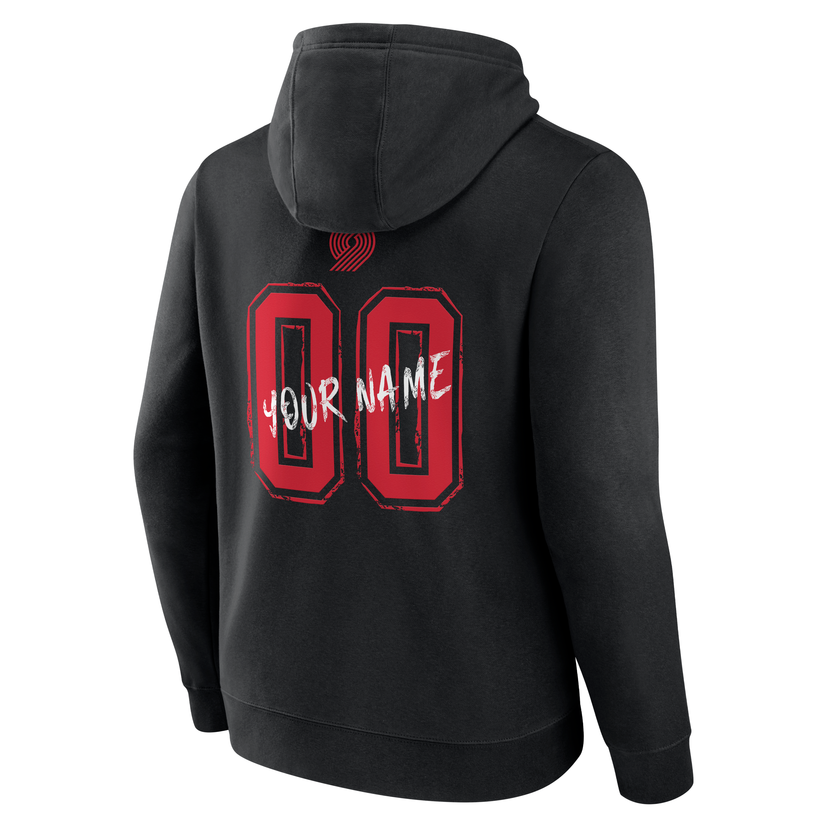 Men's Black Portland Trail Blazers Hustle Personalized Name & Number Hoodie
