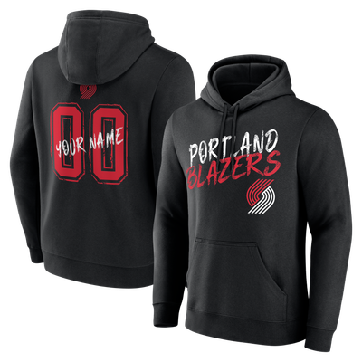 Portland Trail Blazers Hustle Personalized Name & Number Hoodie - Black