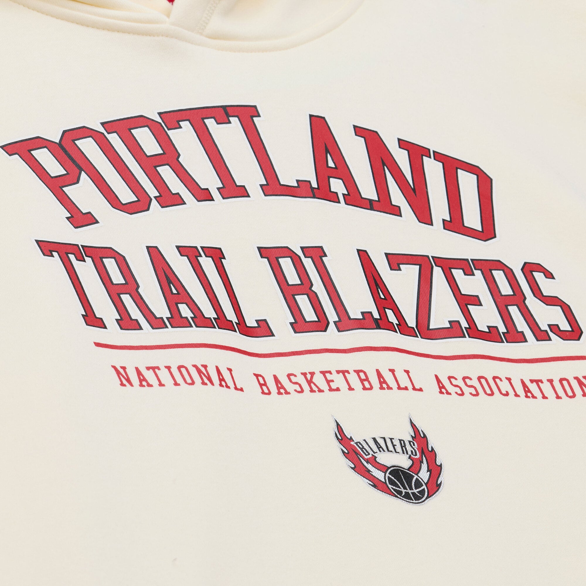 Sweat à capuche en polaire crème Mitchell & Ness pour homme, Portland Trail Blazers.
