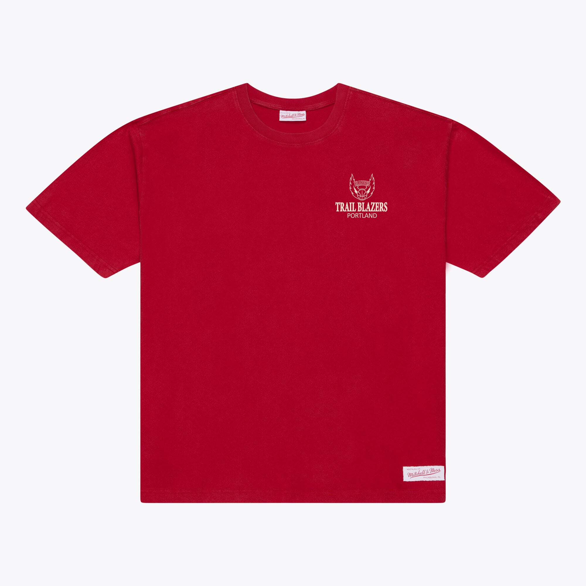 T-shirt Mitchell & Ness rouge Portland Trail Blazers Core Essentials pour homme