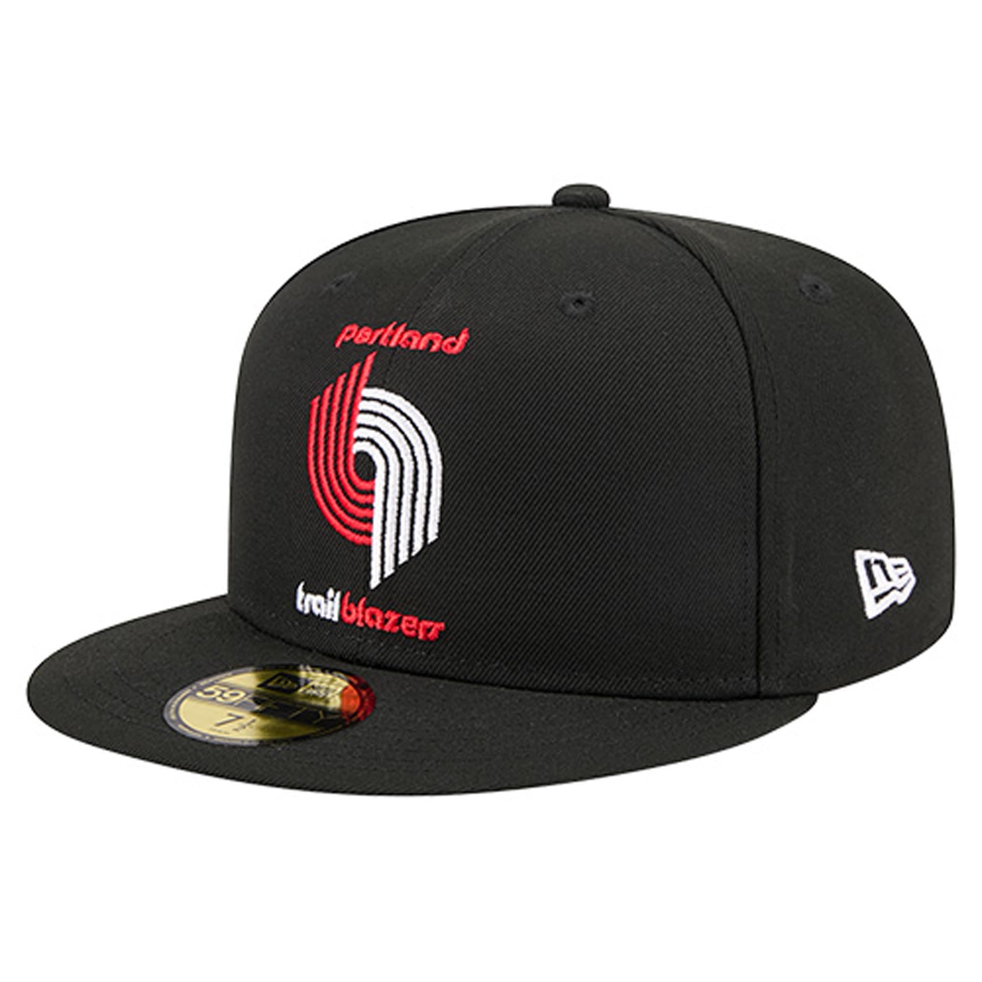 Men's Portland Trail Blazers New Era Black Core Logo 59FIFTY Fitted Hat
