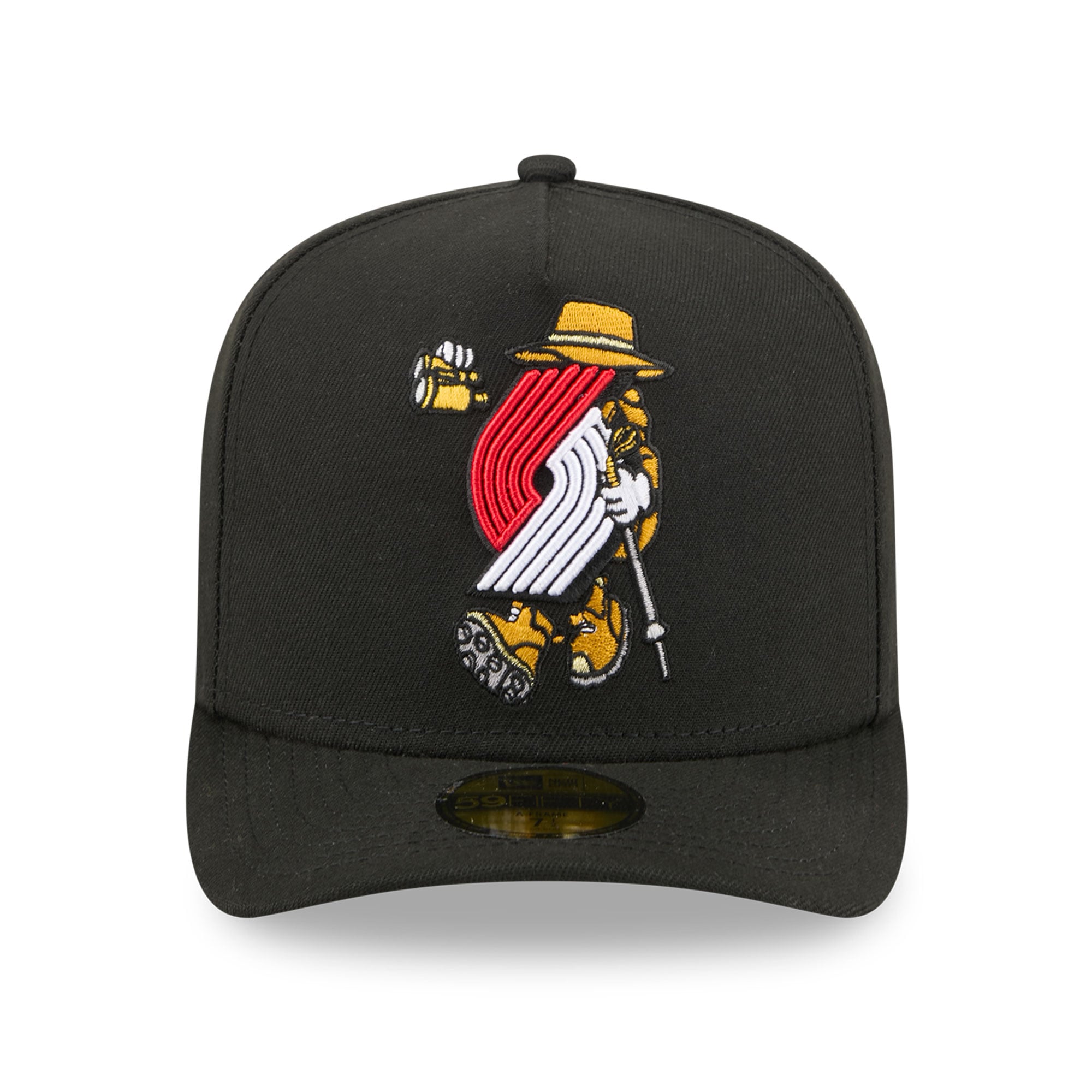 Casquette ajustée New Era 59FIFTY noire pour homme, logo Portland Trail Blazers Injection Cartoon, style A-Frame