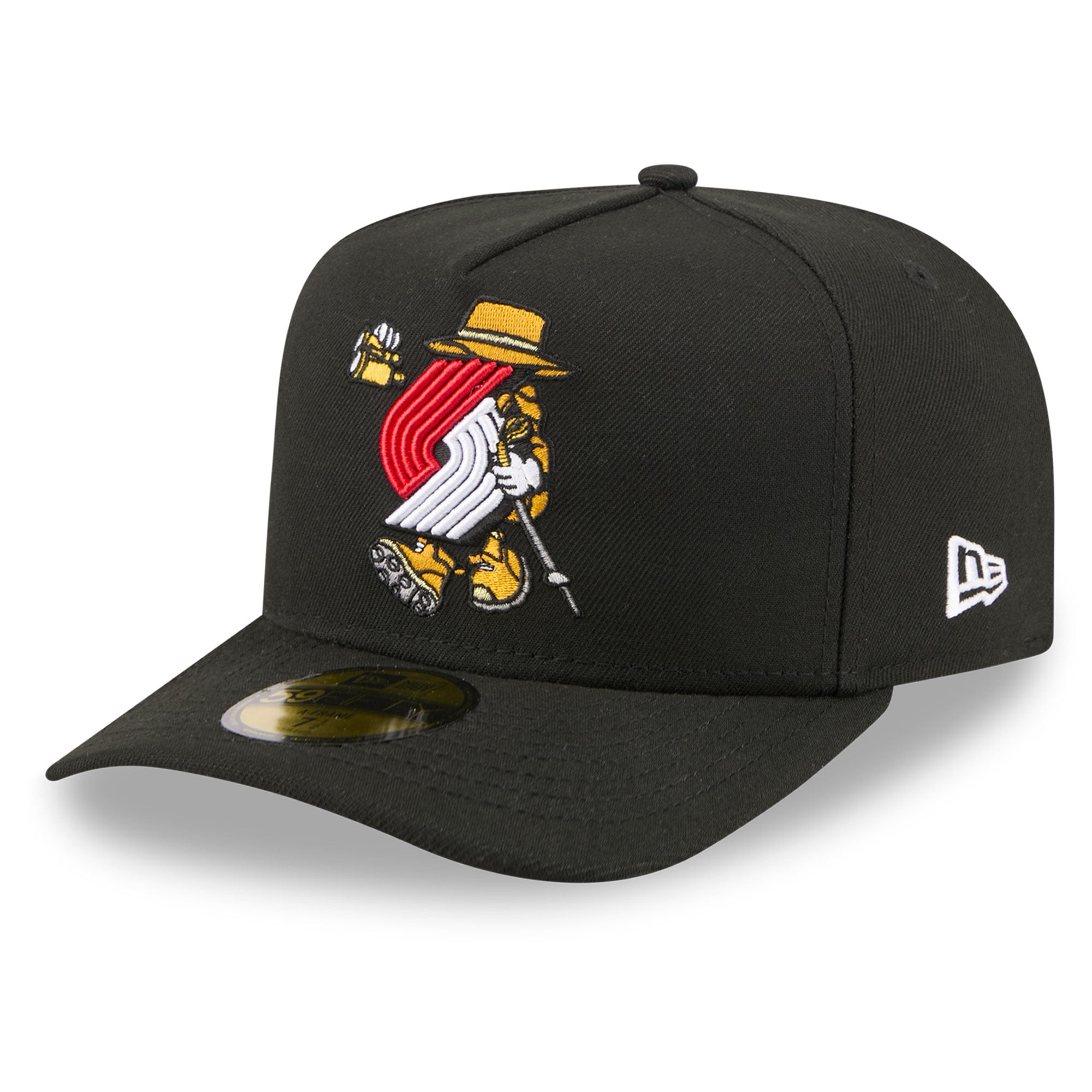 Casquette ajustée New Era 59FIFTY noire pour homme, logo Portland Trail Blazers Injection Cartoon, style A-Frame
