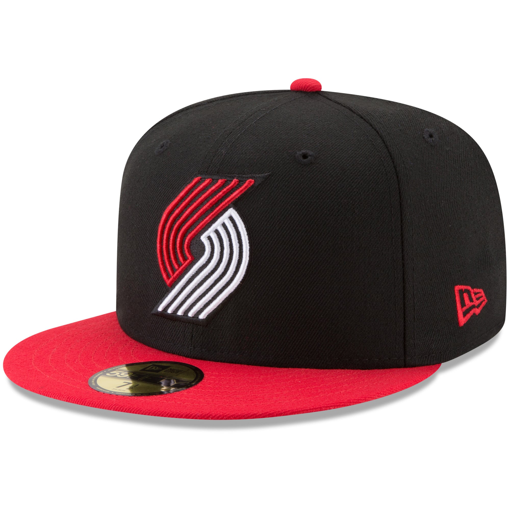 Men's Portland Trail Blazers New Era Black/Red Official Team Color 2-Tone 59FIFTY Fitted Hat