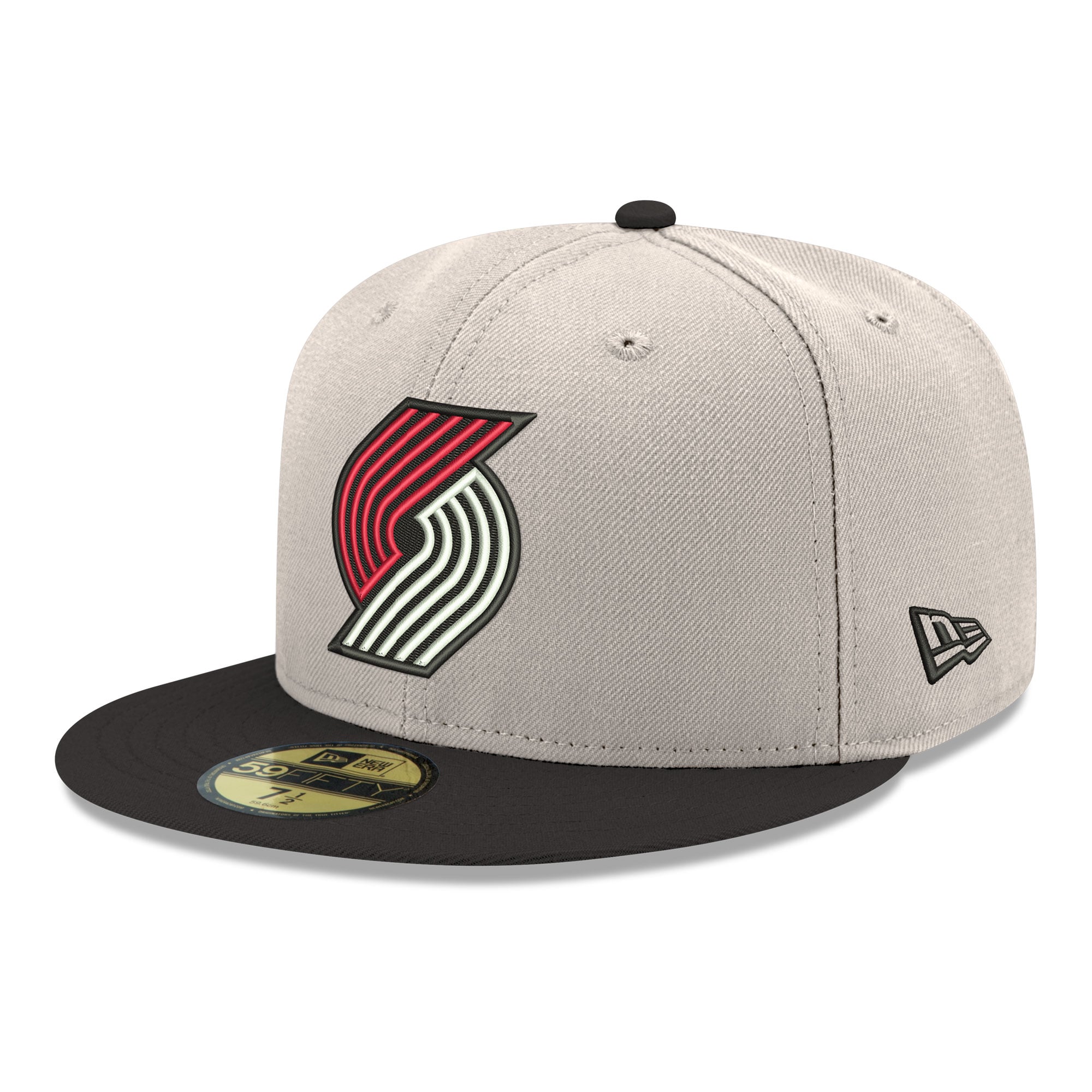 Men's New Era Gray/Black Portland Trail Blazers Chrome 59FIFTY Fitted Hat