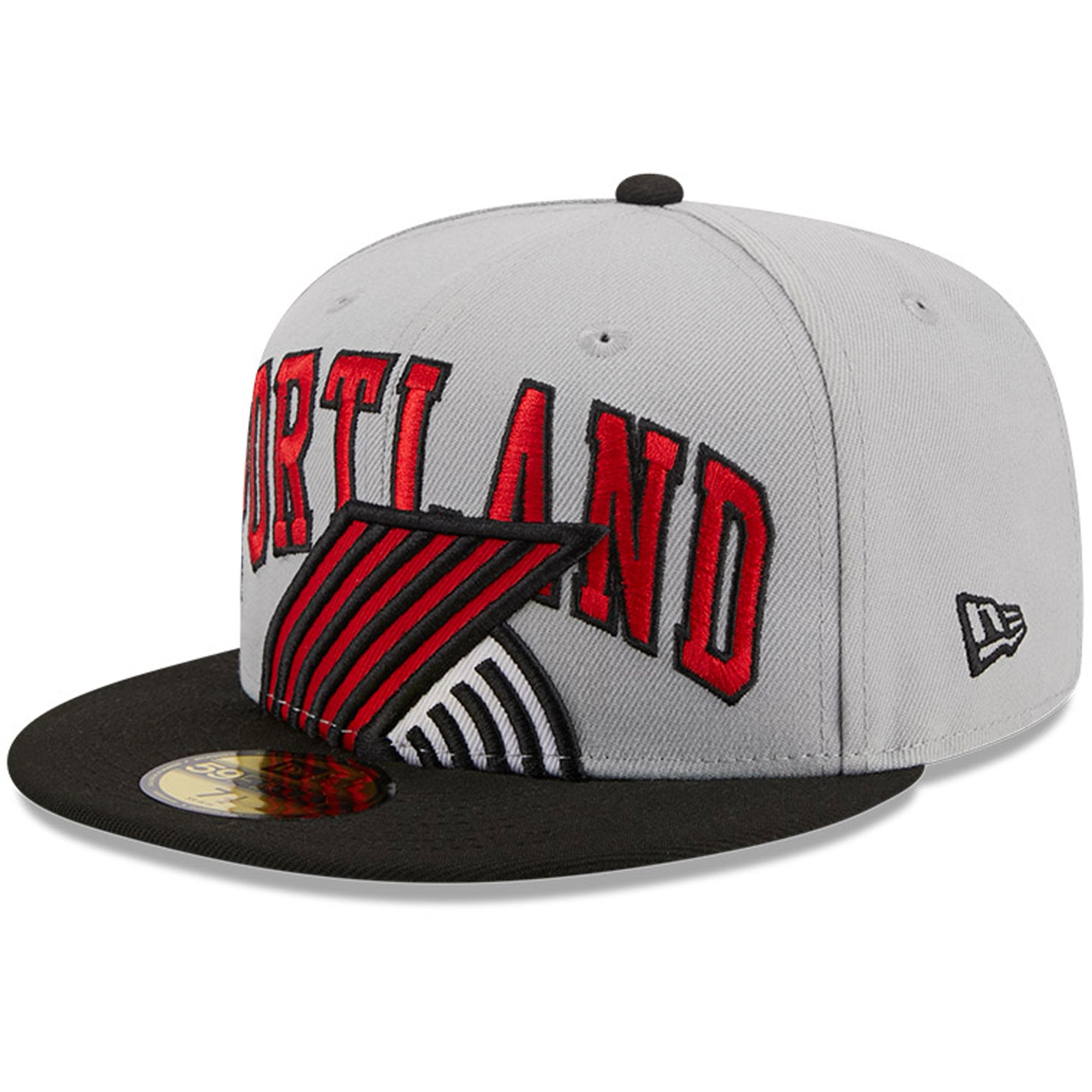 Men's Portland Trail Blazers New Era Gray/Black Tip-Off Two-Tone 59FIFTY Fitted Hat