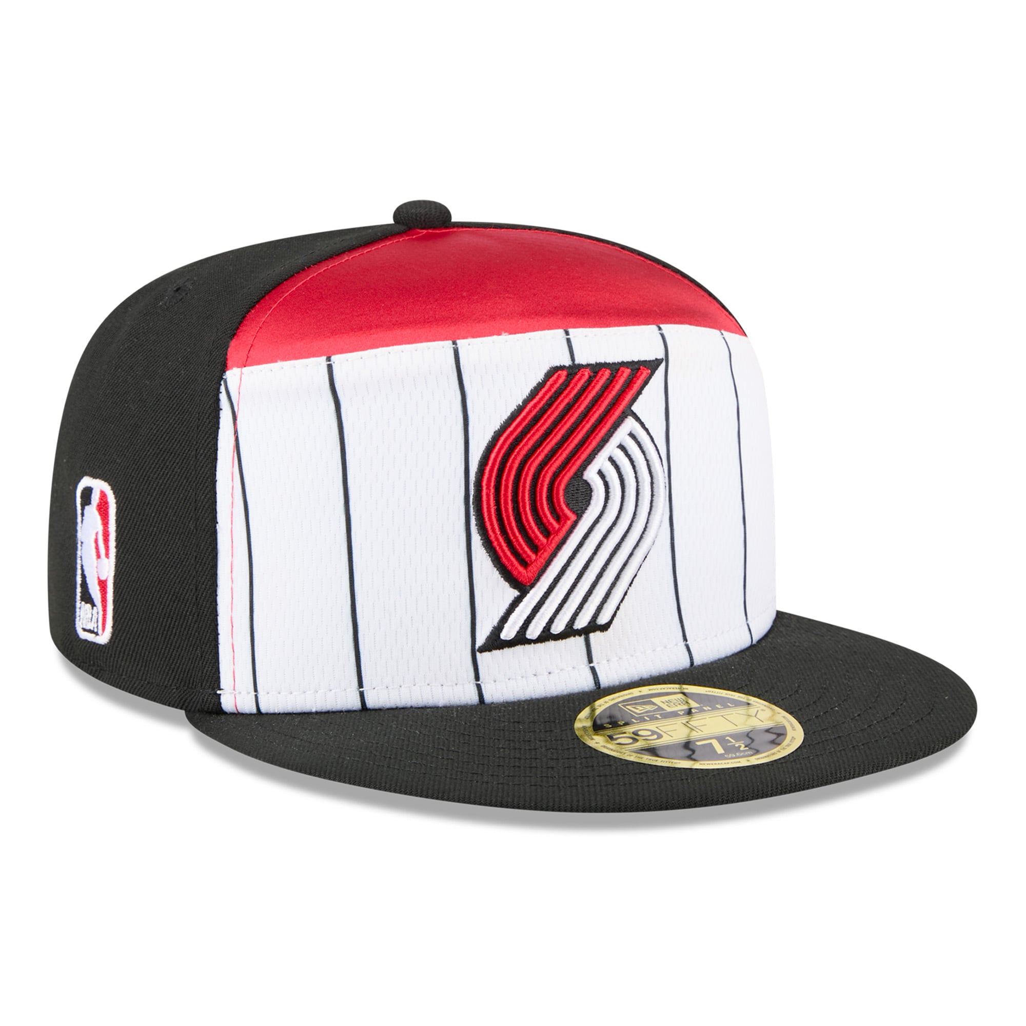 Men's Portland Trail Blazers New Era White/Black 2025 NBA Tip Off Split Panel 59FIFTY Fitted Hat