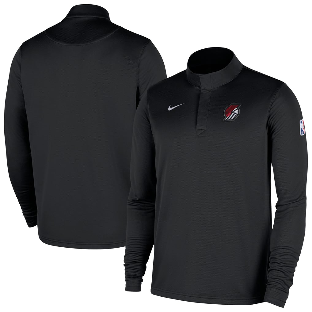 Portland Trail Blazers Nike 2025/26 Authentic Coaches Quarter-Zip Dri-Fit Top - Black