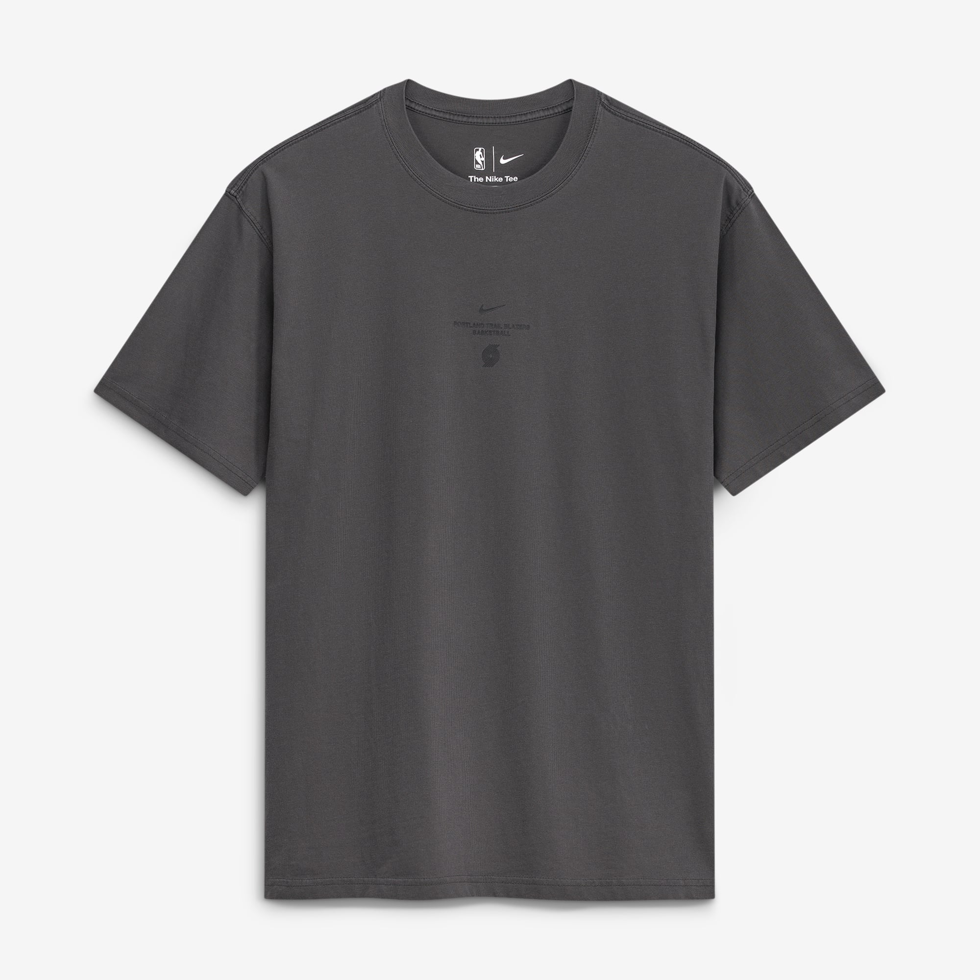 T-shirt Nike Max 90 d'avant-match, couleur anthracite, Portland Trail Blazers, édition standard 2026, pour homme