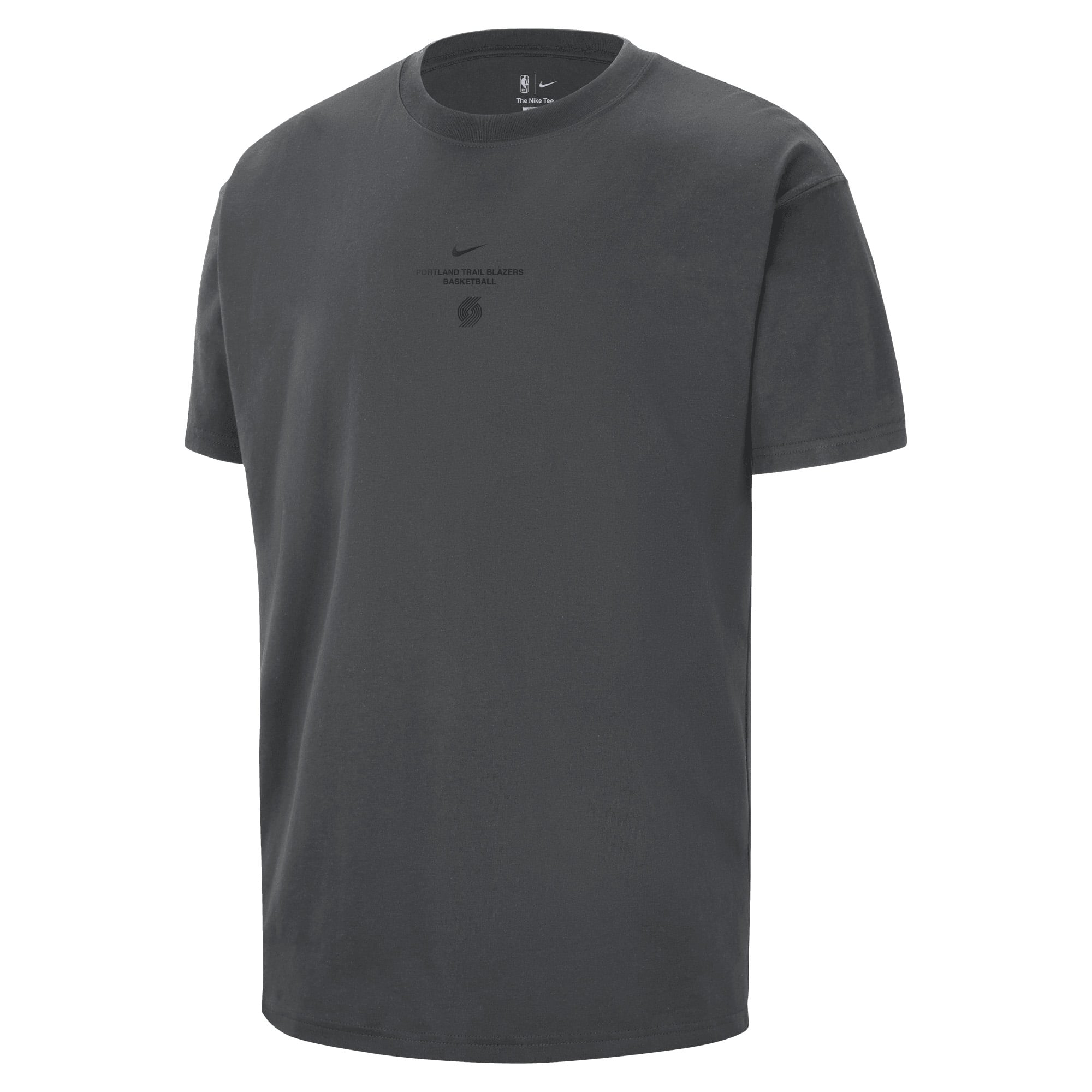 T-shirt Nike Max 90 d'avant-match, couleur anthracite, Portland Trail Blazers, édition standard 2026, pour homme