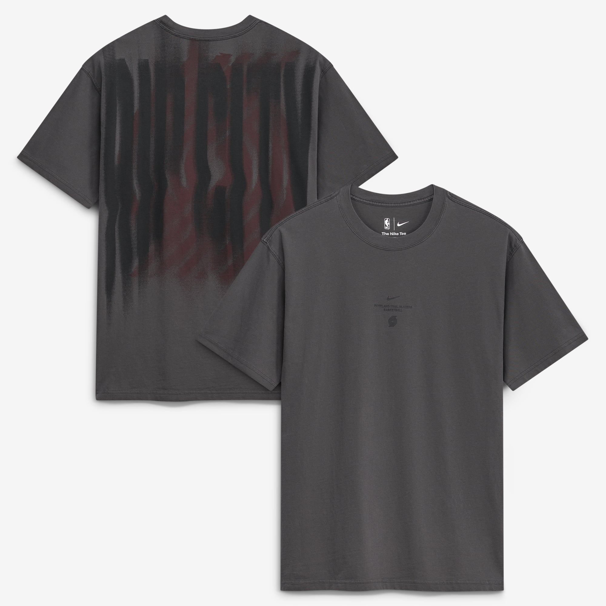 T-shirt Nike Max 90 d'avant-match, couleur anthracite, Portland Trail Blazers, édition standard 2026, pour homme