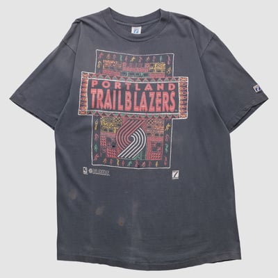 Portland Trail Blazers Logo 7 90s T-shirt - Charcoal - XL by Fanatics Real Vintage
