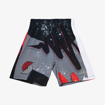 Portland Trail Blazers Mitchell & Ness 1991 Hyper Hoops Swingman Shorts - Black - Mens