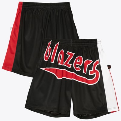 Portland Trail Blazers Mitchell & Ness Blown Out Fashion Shorts - Black - Mens