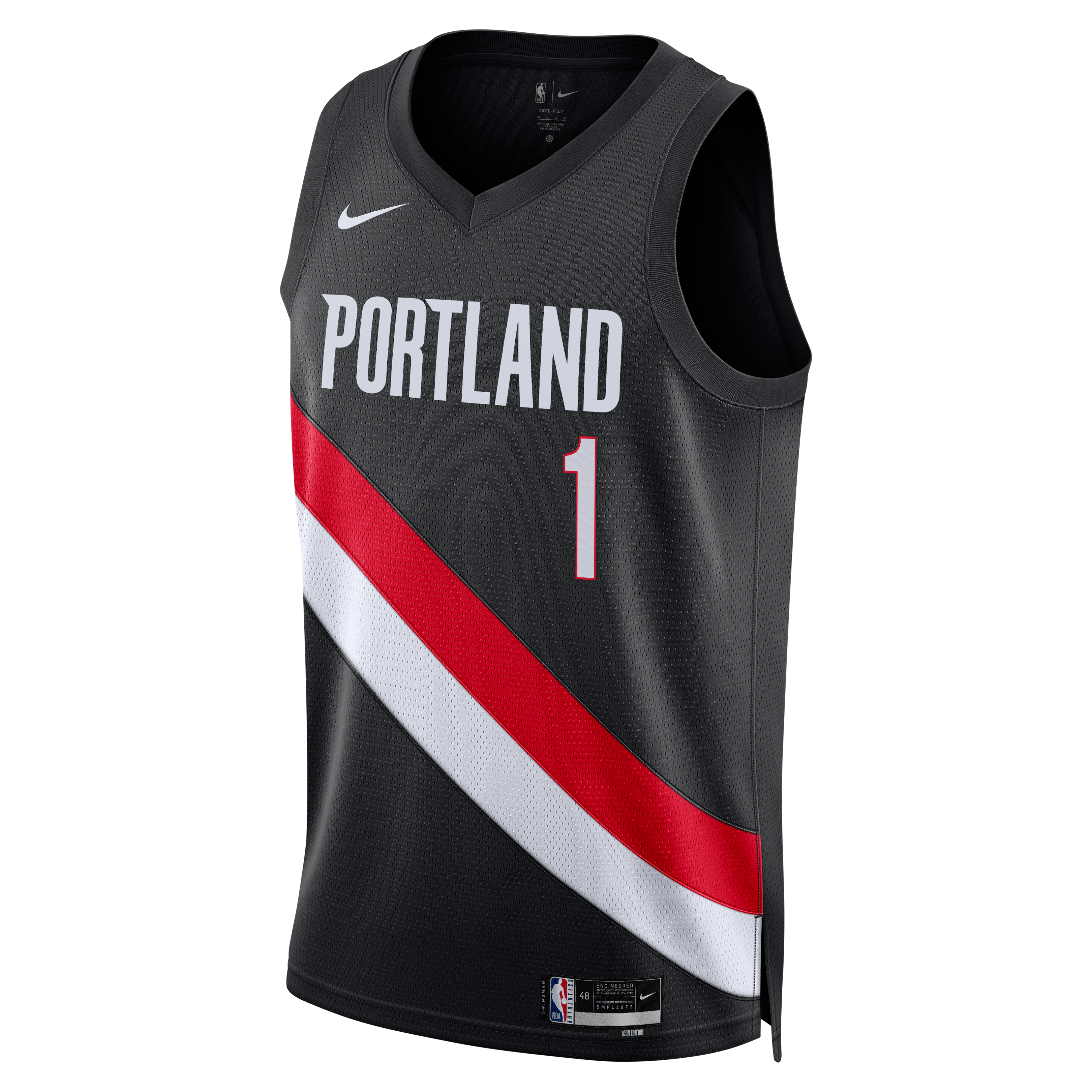 Unisex Nike Ja Morant Black Portland Trail Blazers Swingman Jersey - Icon Edition