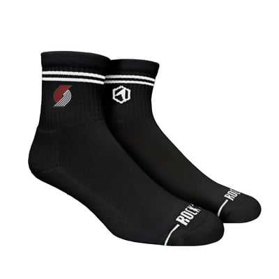  Portland Trail Blazers Rock Em Unisex Casual Stripe Quarter-Length Socks - Black