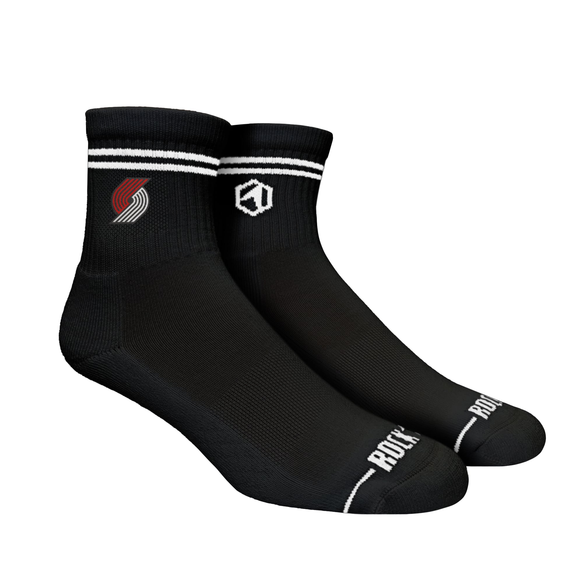 Unisex Rock Em Socks Portland Trail Blazers Casual Stripe Quarter-Length