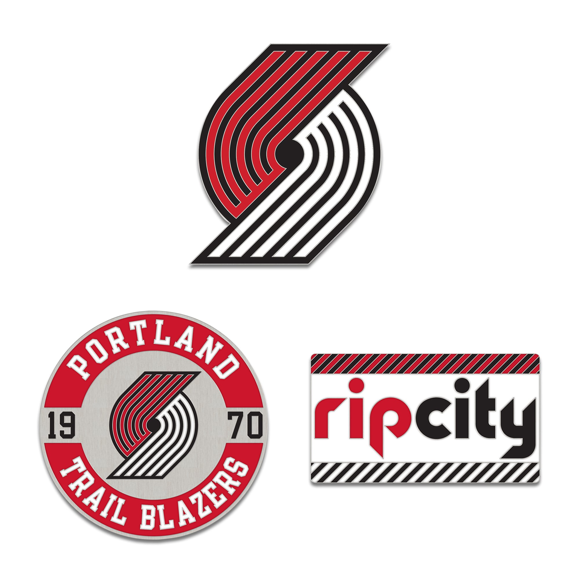 Ensemble de trois pin de collection WinCraft Portland Trail Blazers