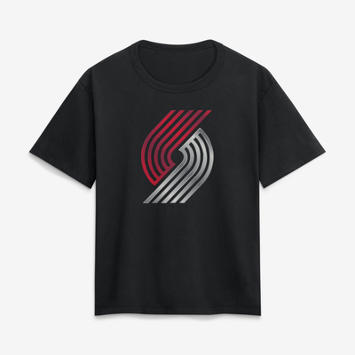 Portland Trail Blazers Women's Metallic Mascot T-Shirt - Black