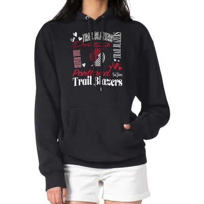 Portland Trail Blazers G-III 4Her by Carl Banks Women's Team Collage Graphic Fleece Pullover Hoodie - Black