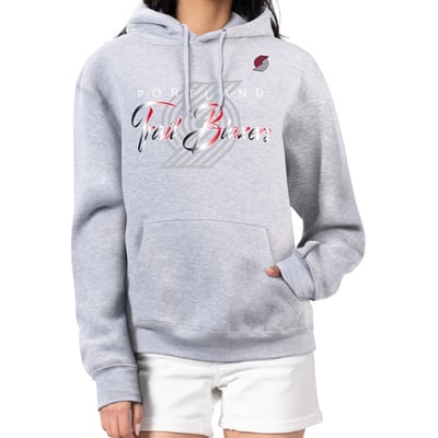Portland Trail Blazers G-III 4Her by Carl Banks Women's Shadow Logo Tri-Blend Fleece Hoodie - Gray