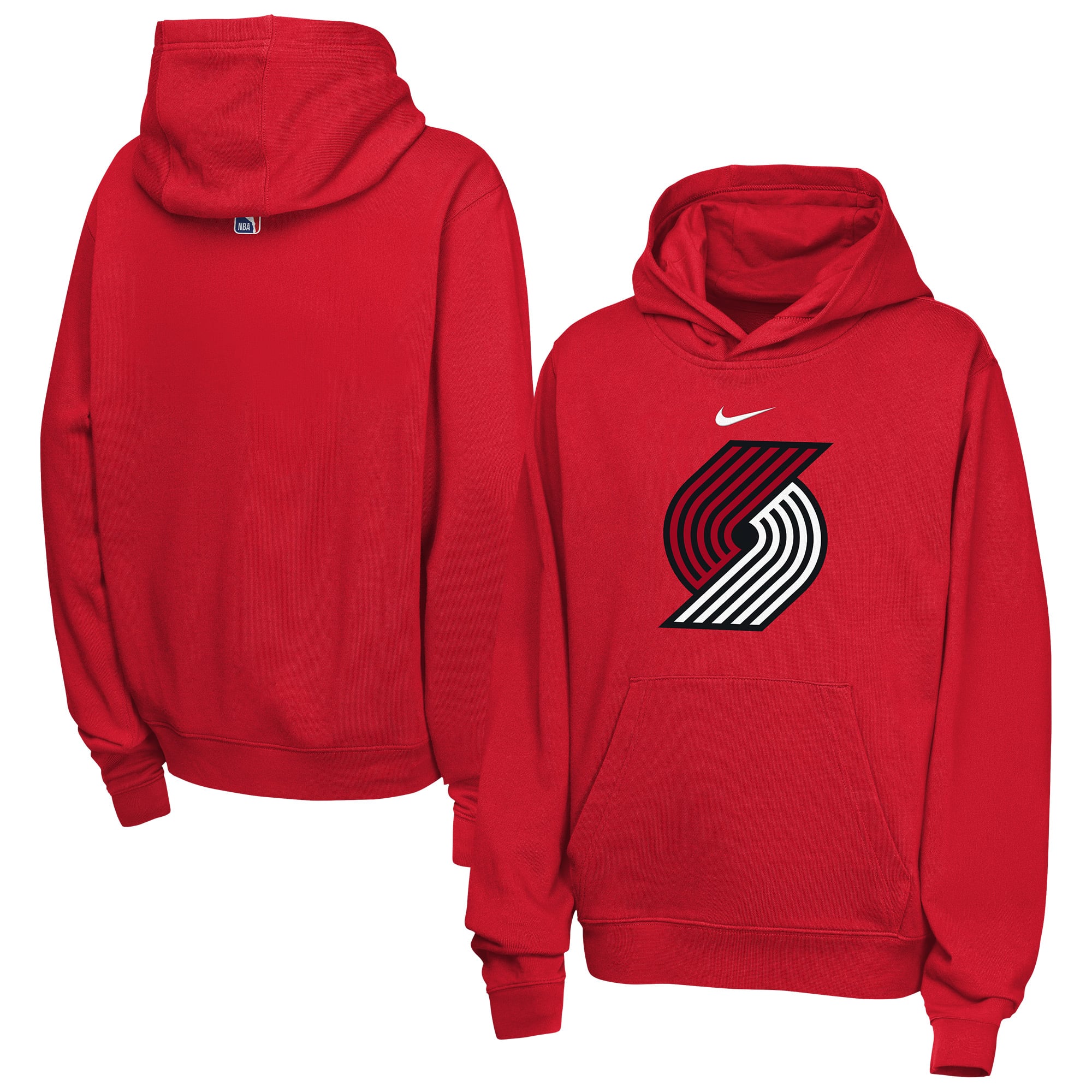 Sweat à capuche Nike rouge Portland Trail Blazers Essential Logo Club pour enfant