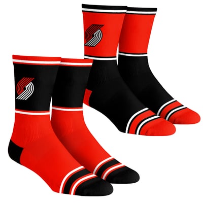  Portland Trail Blazers Rock Em Youth 2-Pack Color Block Crew Socks Set