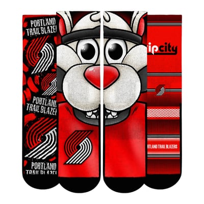  Portland Trail Blazers Rock Em Youth Fan Favorites Three-Pack Crew Socks Set - Red