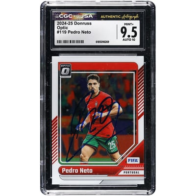 Pedro Neto Portugal National Team Autographed 2024-25 Donruss Optic #119 CGC Authenticated 9.5/10 Card