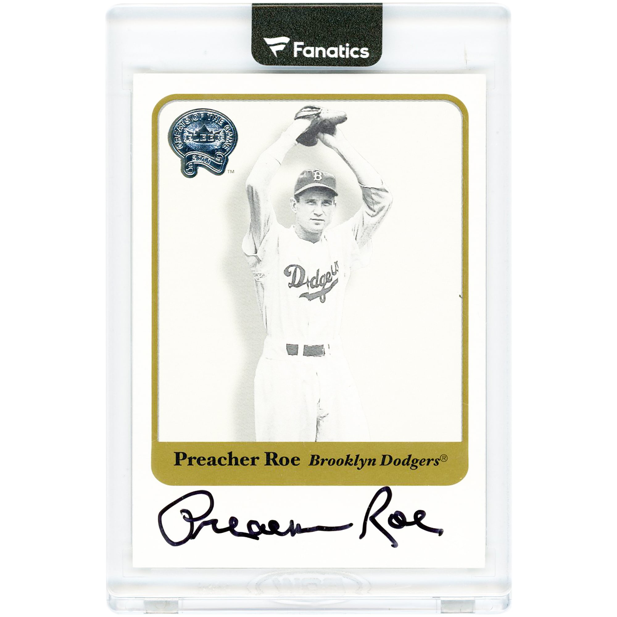 Preacher Roe Brooklyn Dodgers Autographed 2001 Fleer Greats Of The Game #NNO Card