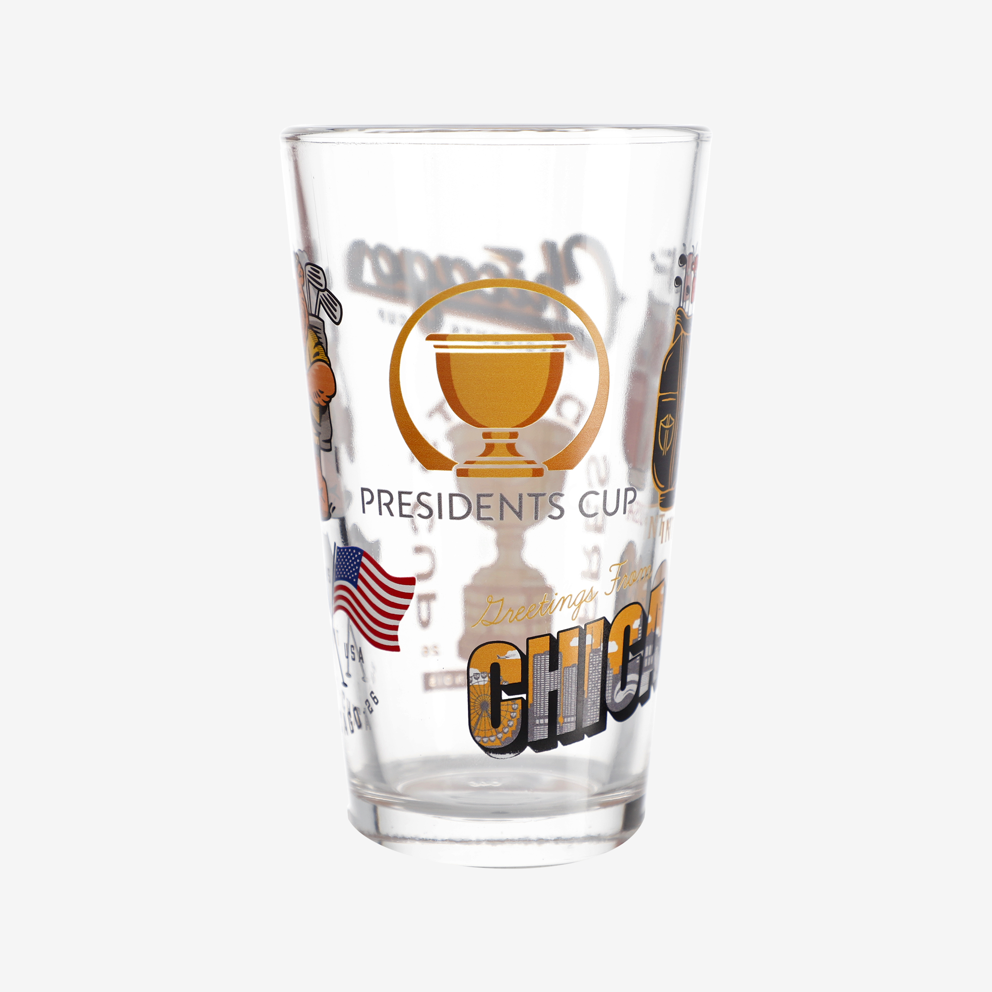 Verre à pinte 16 oz (473 ml) à motif dispersé, édition spéciale Presidents Cup 2026