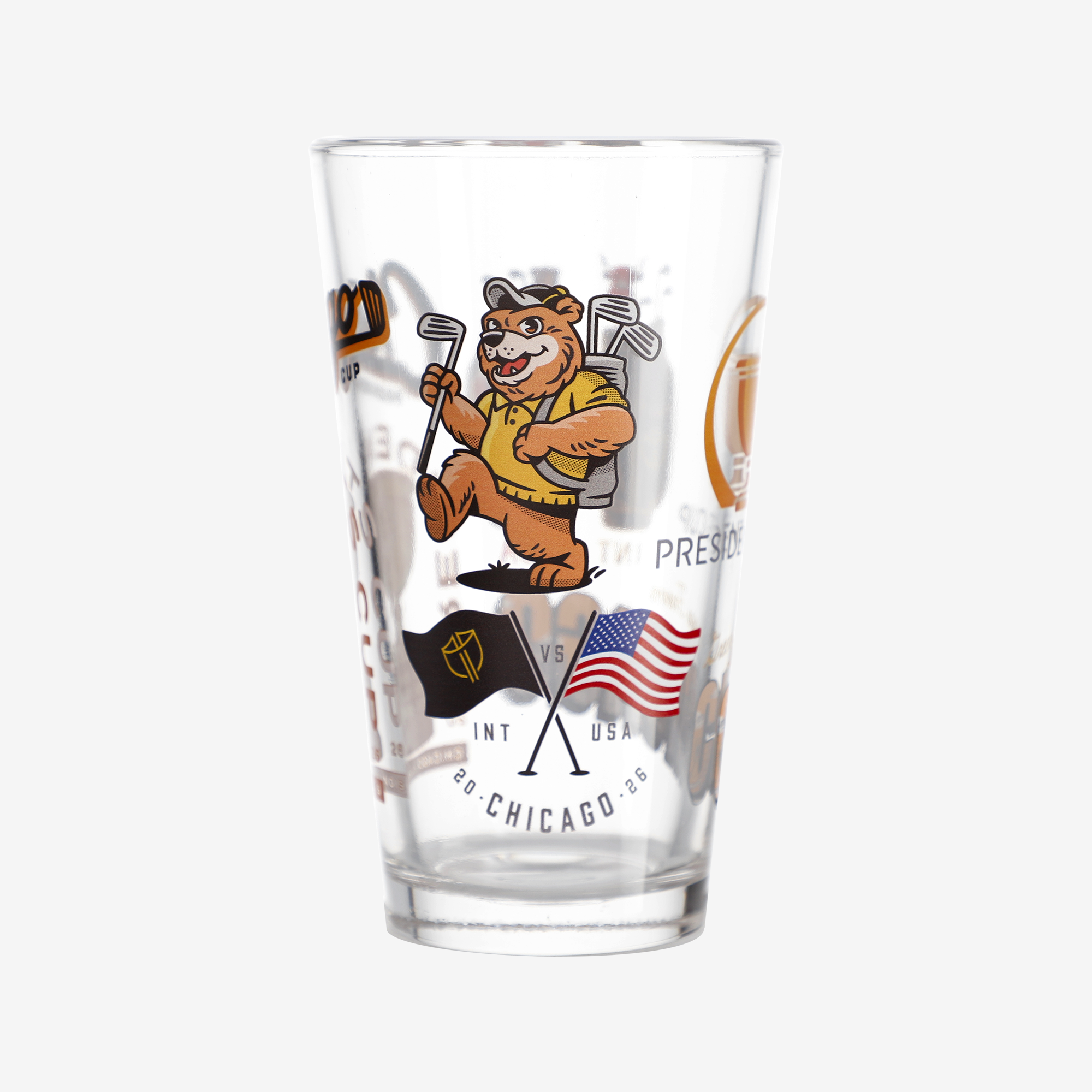 Verre à pinte 16 oz (473 ml) à motif dispersé, édition spéciale Presidents Cup 2026