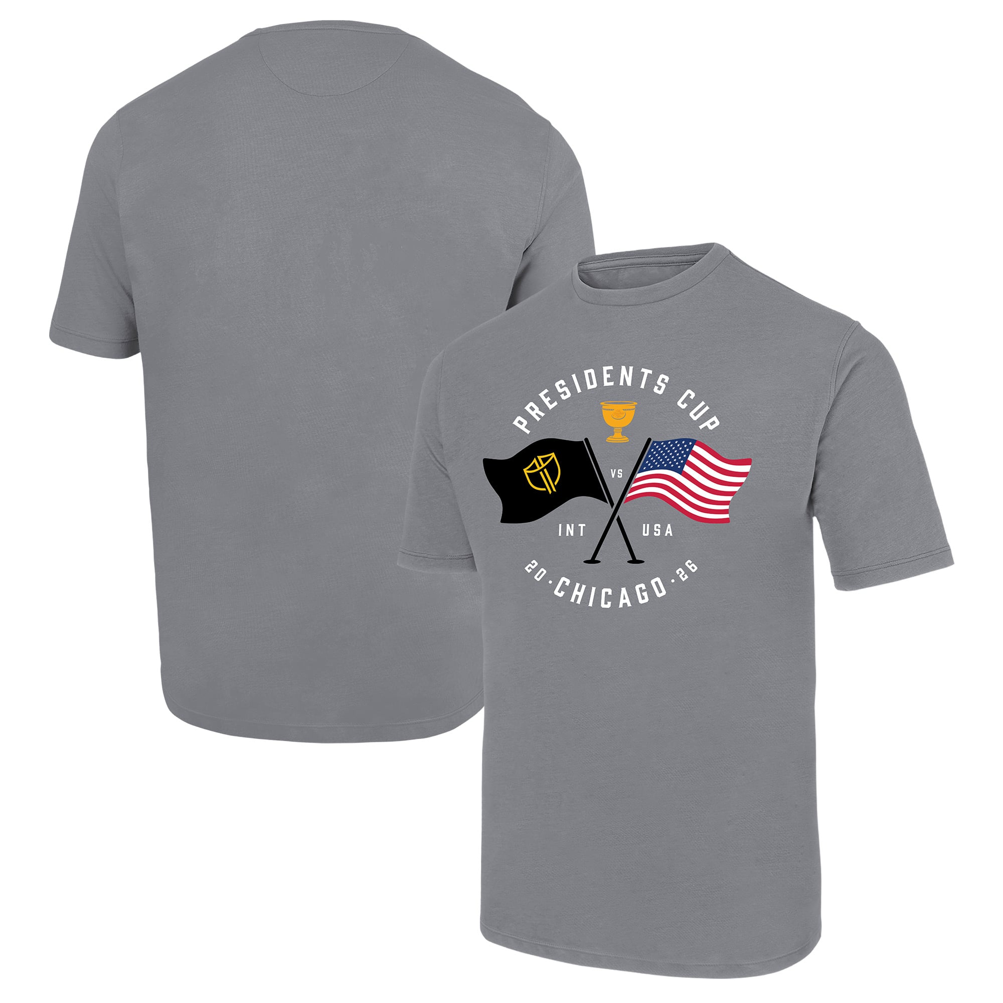 T-shirt Luke Tri-Blend gris Ahead pour homme, avec drapeaux de la Coupe des Présidents 2026
