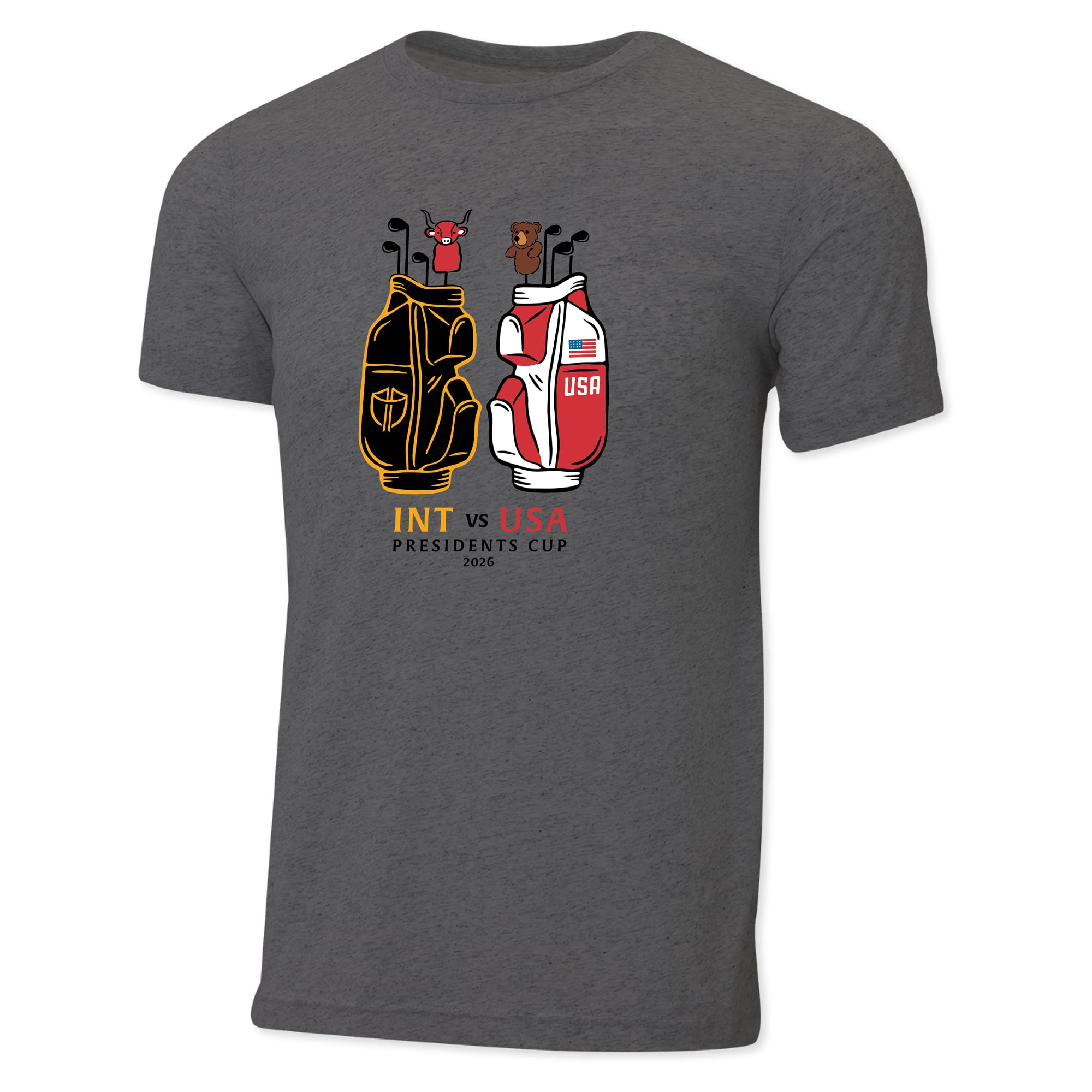 Sac de golf Ahead Heather Gray pour homme, Coupe du Président 2026, T-shirt Instant Classic Tri-Blend