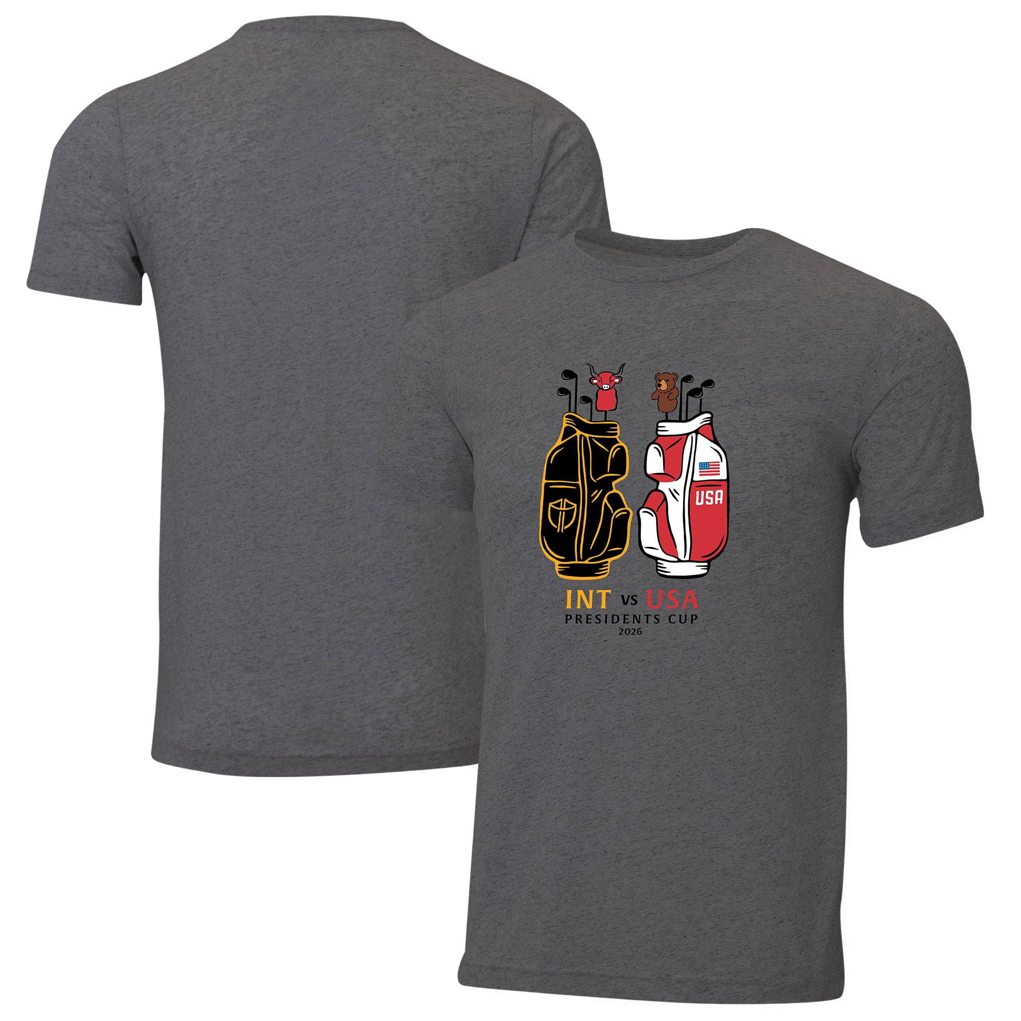 Sac de golf Ahead Heather Gray pour homme, Coupe du Président 2026, T-shirt Instant Classic Tri-Blend