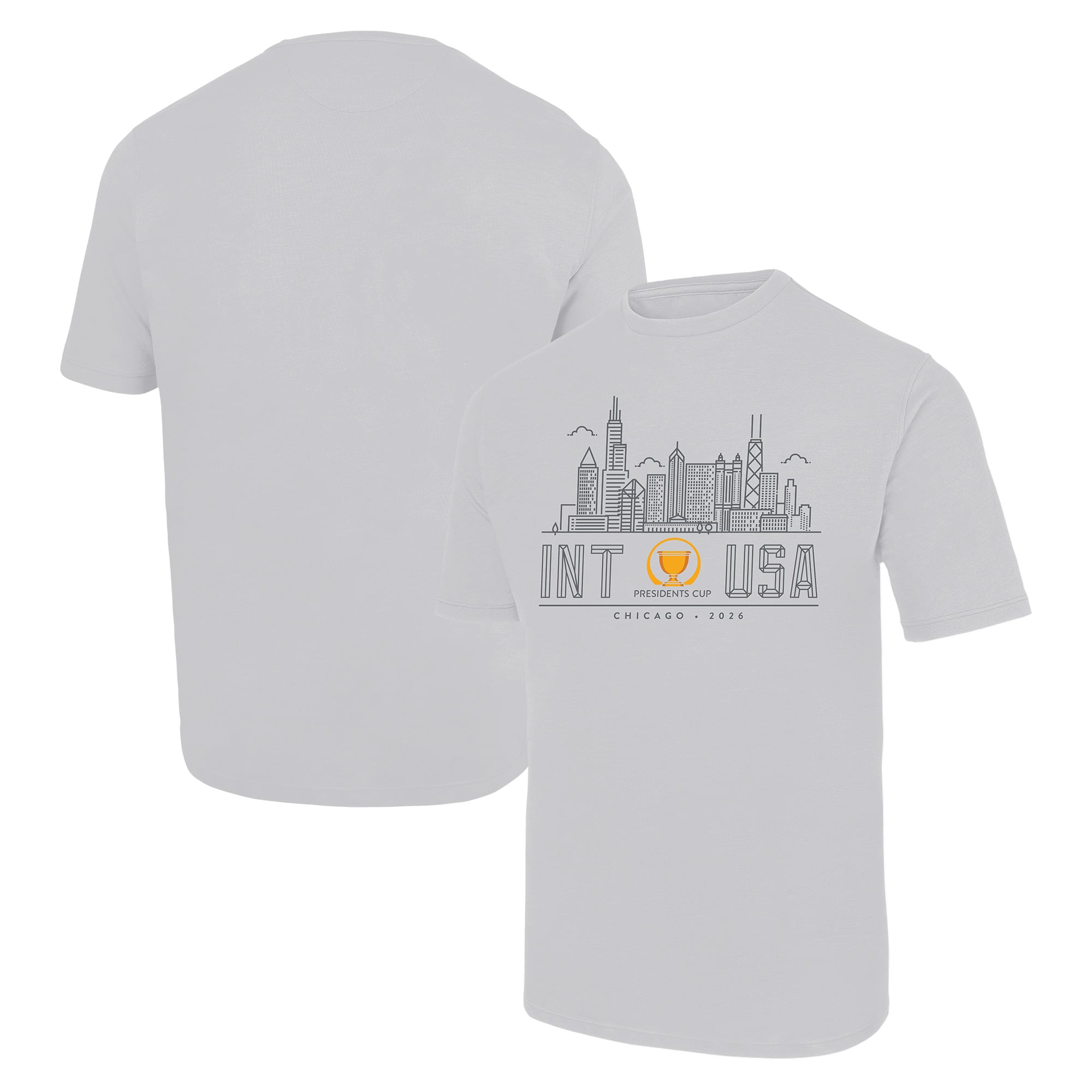 T-shirt homme Ahead blanc 2026 Presidents Cup Chicago Skyline Luke Tri-Blend