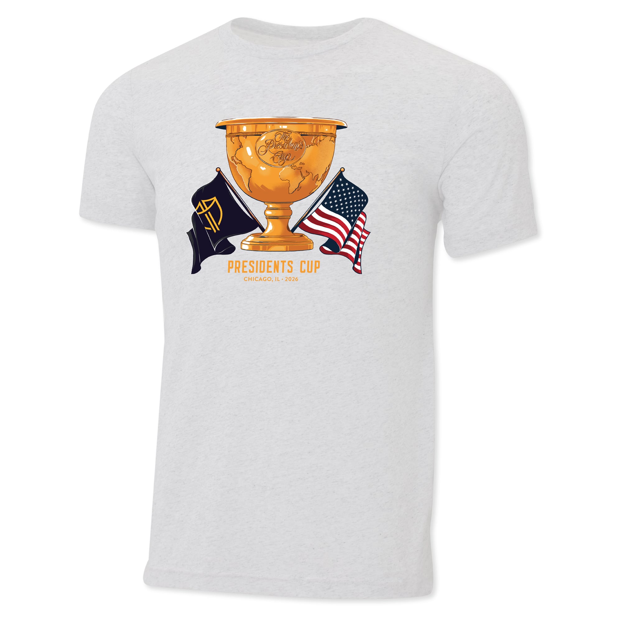 T-shirt Ahead White pour homme, trophée de la Coupe du Président 2026, classique instantané en mélange trois matières