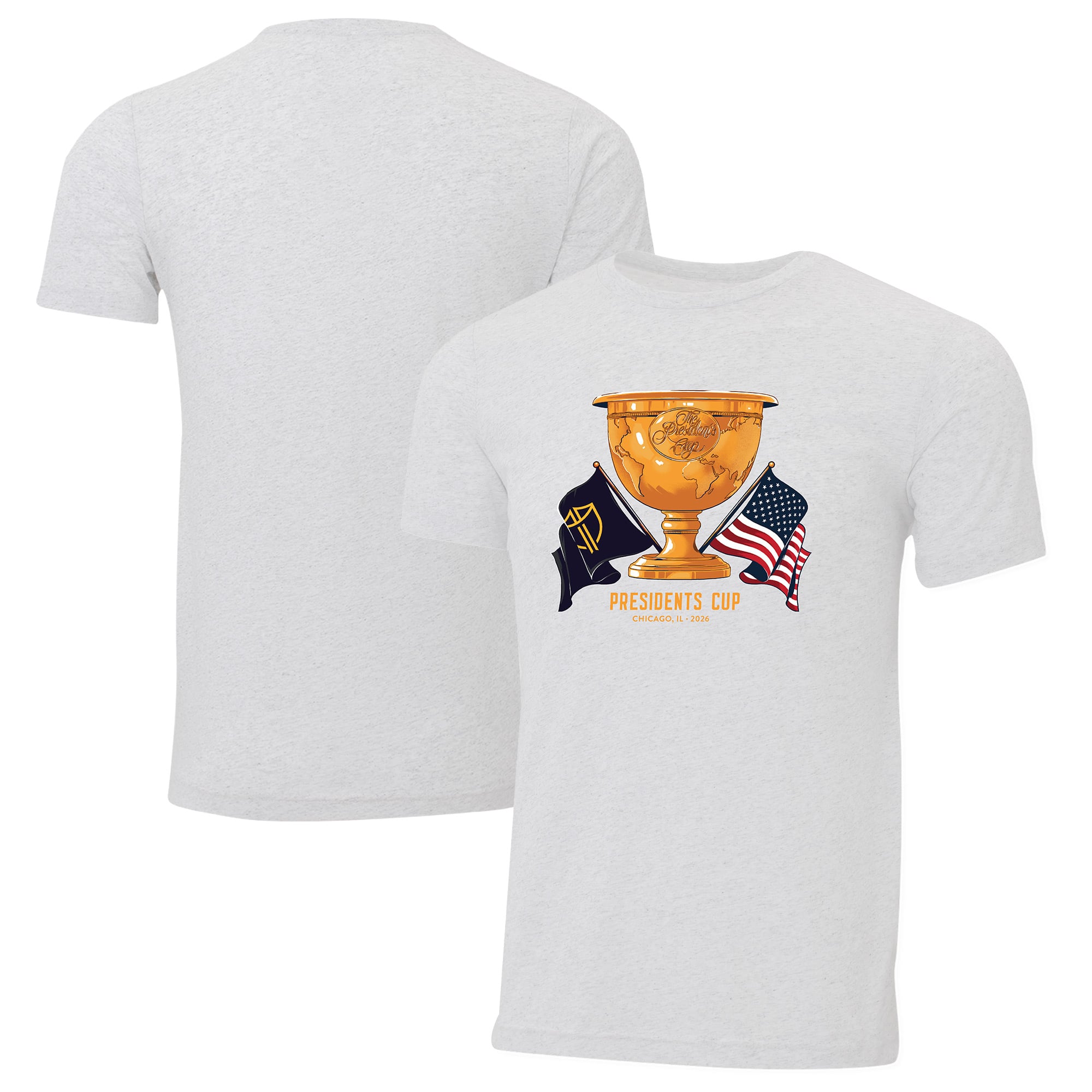 T-shirt Ahead White pour homme, trophée de la Coupe du Président 2026, classique instantané en mélange trois matières