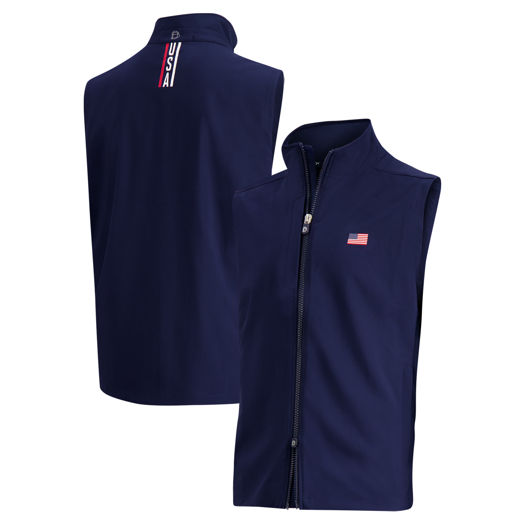 Gilet zippé B. Draddy Navy pour homme, modèle US Team 2026 Presidents Cup, idéal au quotidien