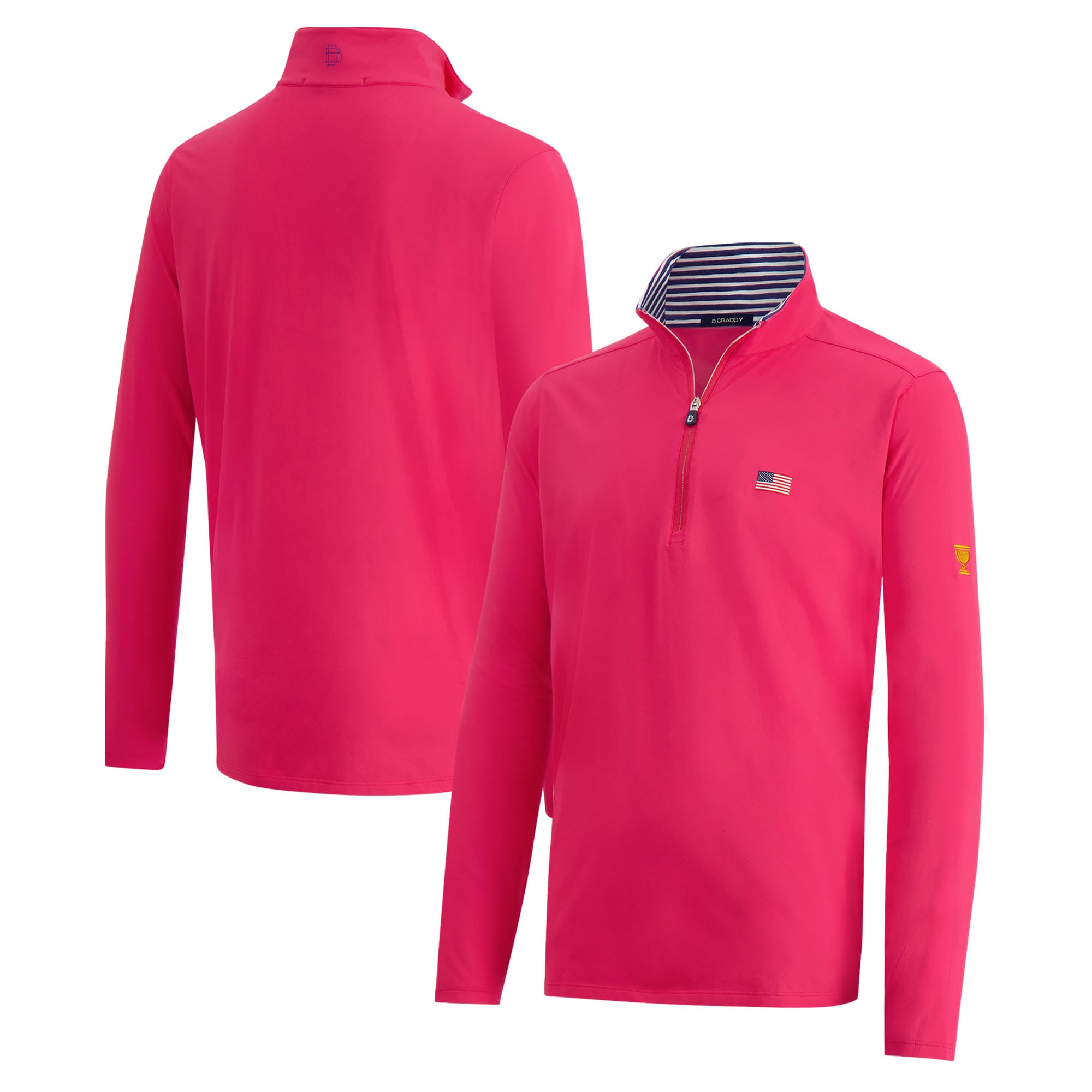 Pull à col zippé B. Draddy rouge pour homme, modèle U.S. Team 2026 Presidents Cup Jack.