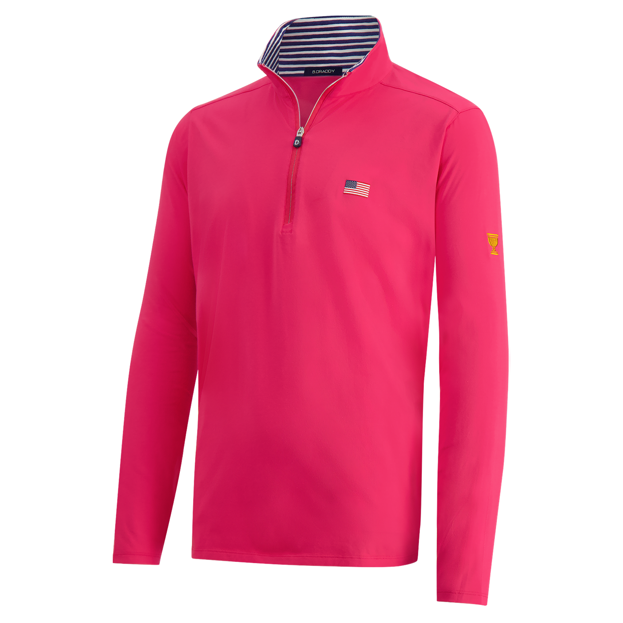 Pull à col zippé B. Draddy rouge pour homme, modèle U.S. Team 2026 Presidents Cup Jack.
