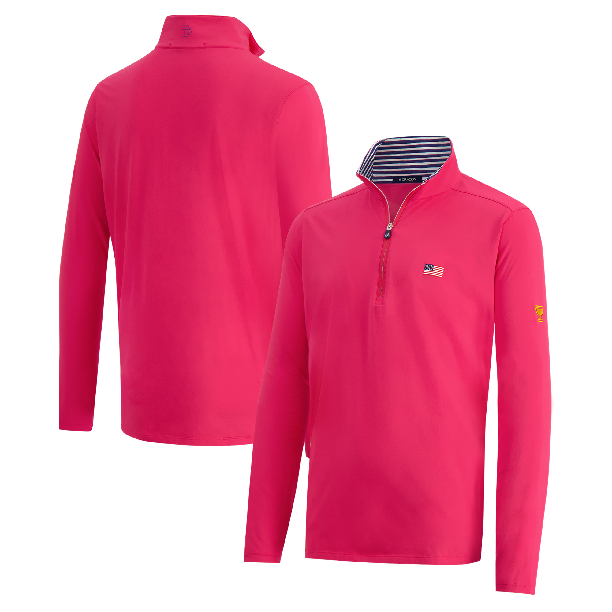 Pull à col zippé B. Draddy rouge pour homme, modèle U.S. Team 2026 Presidents Cup Jack.